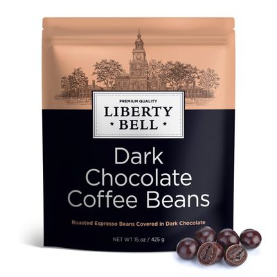 Liberty Bell Dark Chocolate Covered Espresso Coffee Beans Candy, 15 Ounce Bag