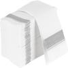 PARTY BARGAINS Disposable Cloth-Like Paper Guest Towels 50 Pack 13 x 16 White with Silver Line, Soft Absorbent Decorative Napkins for Weddings, Parties, Events, Home view 1
