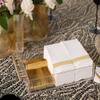 PARTY BARGAINS Disposable Cloth-Like Paper Guest Towels 50 Pack 13 x 16 White with Gold Line, Soft Absorbent Decorative Napkins for Weddings, Parties, Events, Home view 2