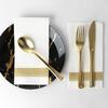 PARTY BARGAINS Disposable Cloth-Like Paper Guest Towels 50 Pack 13 x 16 White with Gold Line, Soft Absorbent Decorative Napkins for Weddings, Parties, Events, Home view 4