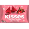 HERSHEY'S KISSES Chocolate Dipped Strawberry Flavored, Valentine's Candy Bag, 9 oz view 1