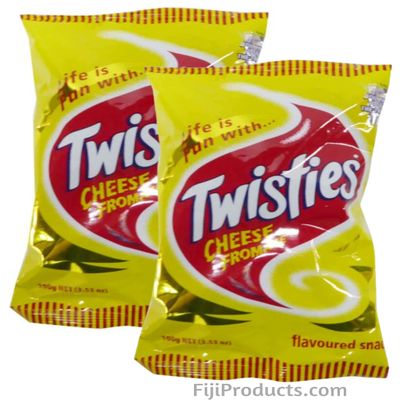 (Pack Of 2 x 100g) Cheese Flavor FIJI Twisties Snacks, Crunchy Snack Made with Cheddar Cheese FijiSnack.com