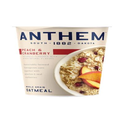 Anthem Peach & Cranberry Instant Oatmeal Cup-Enjoy High-Protein Oatmeal Cups with Rich Chocolate Flavor-Ideal for Busy Mornings, these Convenient Cups Make Breakfast a Delicious Treat Youll Love