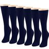 Falari Women Diabetic Socks Diabetes Edema and Circulatory Loose Fitting Cotton Crew Socks - 6 Pairs (Crew Height - Navy, 9-11) view 1