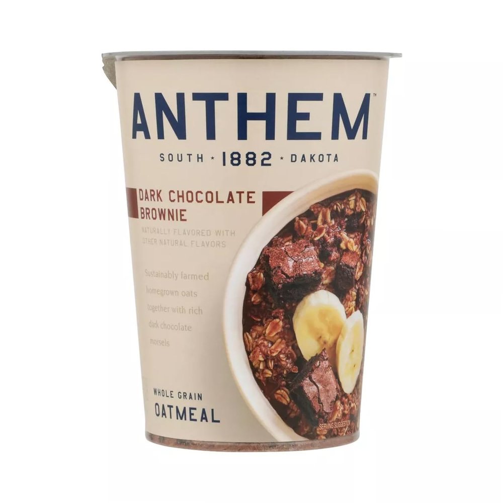 Anthem Dark Chocolate Brownie Instant Oatmeal Cup-Enjoy High-Protein Oatmeal Cups with Rich Chocolate Flavor-Ideal for Busy Mornings - These Convenient Cups Make Breakfast a Delicious Treat Youll Love