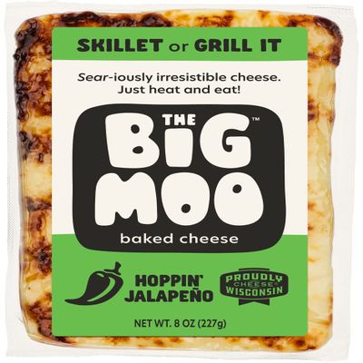 THE BIG MOO Baked Cheese | HOPPIN' JALAPNO | Bundle of 3 | 8 oz cheese block | Bundle of 3 | 8 oz cheese block | Healthy Snacks | Keto Food | Keto Friendly Snack | Gluten-free | Protein Snacks | Low Carb | Sugar-free | Atkins Snack | Diabetic Snacks