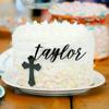 Baptism Cake Name Plate | Personalized Easter Cross Cake Toppers Confirmation Name Cake Topper First Communion Decorations Custom Cake Topper with Cross view 4