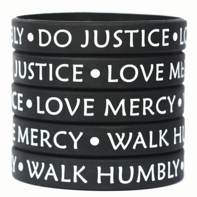 5 Do Justice Love Mercy Walk Humbly Silicone Wristband Bracelets Micah 6:8