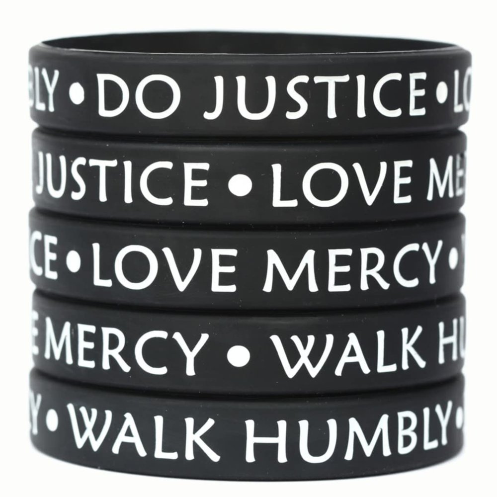 5 Do Justice Love Mercy Walk Humbly Silicone Wristband Bracelets Micah 6:8