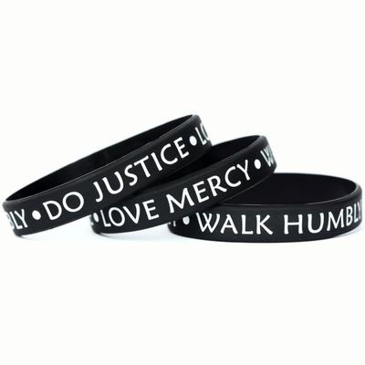 3 Do Justice Love Mercy Walk Humbly Silicone Wristband Bracelets Micah 6:8