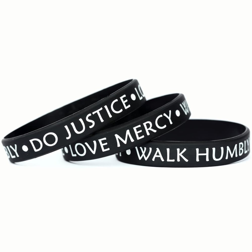 3 Do Justice Love Mercy Walk Humbly Silicone Wristband Bracelets Micah 6:8