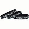 3 Do Justice Love Mercy Walk Humbly Silicone Wristband Bracelets Micah 6:8 view 1