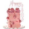 Acrylic Happy Birthday Cake Topper 6PCS Gold Acrylic Right Angled Birthday Cake Toppers Vertical Cake Pick view 3