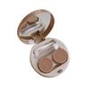 Duehut HLLMX 2 PCS Contact Lens Case Travel Case Holder Storage Box Portable Contact Lens Container Soak Kit for Travel&Home (White,Khaki) view 1