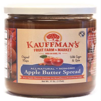 Kauffman Orchards Homemade Apple Butter Spread Variety Pack, Original & No Granulated Sugar Added, 34 Oz.
