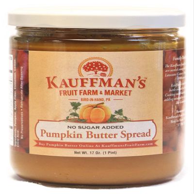 Kauffman Orchards Homemade Pumpkin Butter Spread, No Granulated Sugar Added, 17 Oz. (Case of 12)