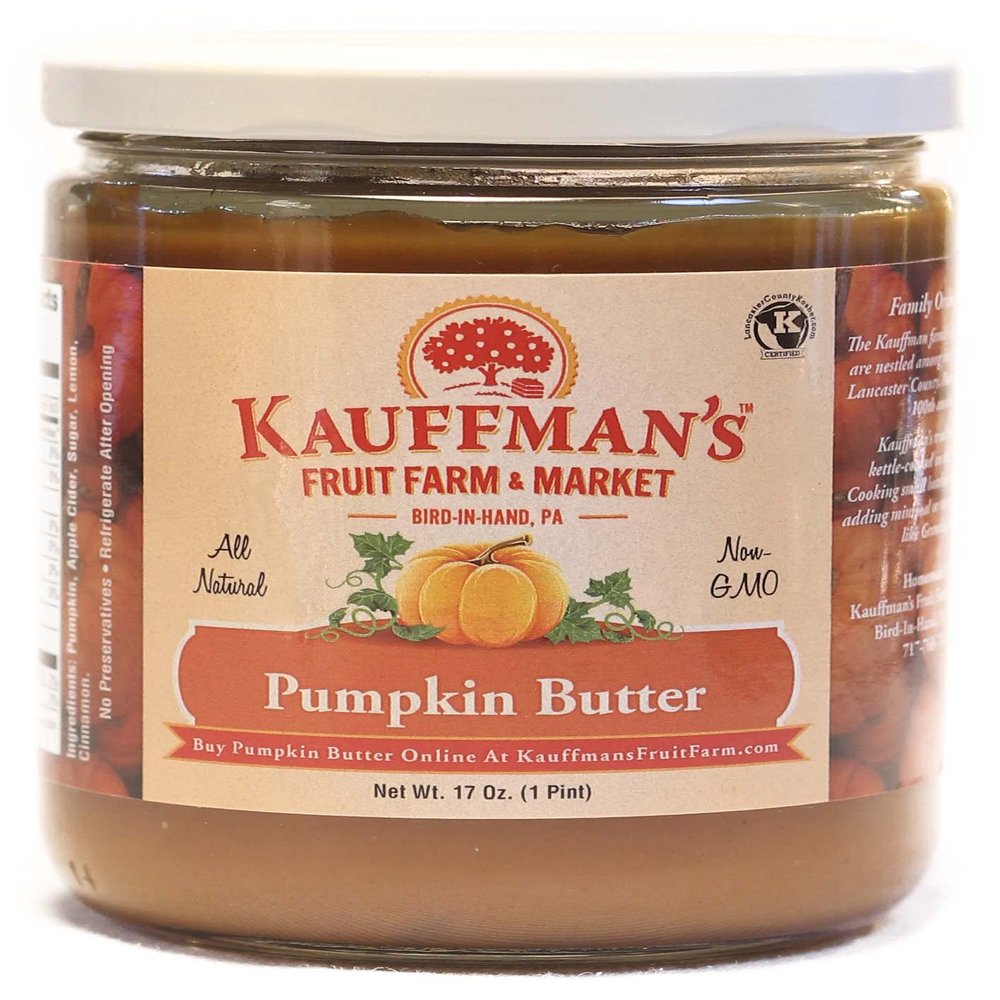 Kauffman Orchards Homemade Pumpkin Butter Spread, No Granulated Sugar Added, 17 Oz. (Pack of 2)