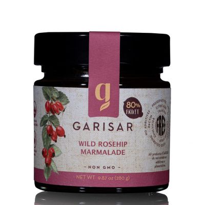 Garisar - Wild Rosehip Marmalade - Natural Wild Rosehip - Great for Breakfast, Waffles, Breads - Fruit Spread - 80% Fruit - 9.87 oz (Pack of 6)