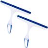 2 Pcs Window Squeegees with No-Slip Handle, Glass Wiper for Kitchen Home Car Bathroom Mirror Shower (2*Blue) view 1