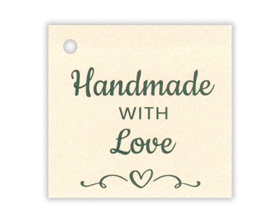 50 Handmade with Love Tags,Vendor Tags,Gift Tags,Price Tags,Craft Show Tags,Gift Tag,Handmade Tag,Product Tags,Christmas Tags,Favor Tags