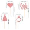 Cyodoos Pack of 24 Bride to Be Cupcake Toppers with Heart Ring Dress Bridal Shower Cupcake Picks Wedding Engagement Bachelorette Party Cake Decorations Supplies - Rose Gold Glitter view 2