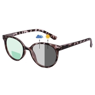OCCI CHIARI Photochromic Bifocal Reading Glasses Womens Round Blue Light Blocking Readers 1.0 1.5 2.0 2.5 3.0 3.5 4.0 (Tortoise +100)