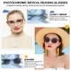 OCCI CHIARI Photochromic Bifocal Reading Glasses Womens Round Blue Light Blocking Readers 1.0 1.5 2.0 2.5 3.0 3.5 4.0 (Gray +150) view 2