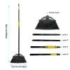 Xifando Four-Section Rod Long-Handled Broom,Heavy-Duty Broom, Angle Broom for Outdoor/IndoorBlack+Orange view 3