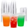 Lilymicky 16oz Clear Plastic Drinking Cups (90 Pack) with Strawless Sip Lids, Disposable Cups for Iced Coffee, Smoothie, Slurpee, or Any Cold Drinks view 1