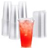 Lilymicky 60 PACK 24 oz Clear Plastic Cups With Strawless Sip Through Lids, Disposable, for Ice Coffee, Smoothie, Slurpee, or Any Cold Drinks view 1