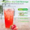 Lilymicky 60 PACK 24 oz Clear Plastic Cups With Strawless Sip Through Lids, Disposable, for Ice Coffee, Smoothie, Slurpee, or Any Cold Drinks view 2
