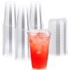 [90 PACK] 20 oz Clear Plastic Cups With Strawless Sip Lids, Disposable Plastic Cups With Sip Through Lids for Ice Coffee, Smoothie, Slurpee, or Any Cold Drinks view 1