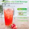 [90 PACK] 20 oz Clear Plastic Cups With Strawless Sip Lids, Disposable Plastic Cups With Sip Through Lids for Ice Coffee, Smoothie, Slurpee, or Any Cold Drinks view 2