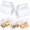 50 Pack Clear Gable Bakery Gift Boxes Candy Treat Gift Box Plastic Party Favor Boxes for Dessert Cookies Birthday Baby Shower Wedding Holiday Thanksgiving Christmas Valentine, 6.3 x 3.5 x 3.2 Inch