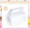 50 Pack Clear Gable Bakery Gift Boxes Candy Treat Gift Box Plastic Party Favor Boxes for Dessert Cookies Birthday Baby Shower Wedding Holiday Thanksgiving Christmas Valentine, 6.3 x 3.5 x 3.2 Inch view 2