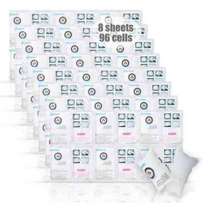 WORLD-BIO Shipping Ice Packs Small Cold Packs for Food Shipping, Long Lasting Dry Ice Packs for Coolers, Reusable Ice Sheets for Coolers Freezer Packs, 96 Cells