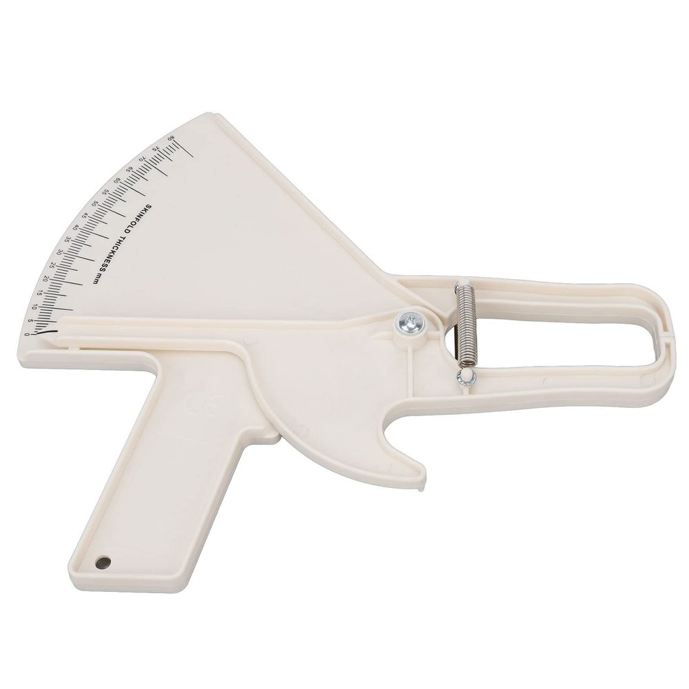 Body Fat Caliper, Professional Double Spring Skinfold Calipers and Body Fat Tape Measure Tool for Accurately Measuring Skin Fold Fitness(White)