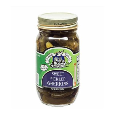 Amish Wedding Foods Sweet Pickled Gherkins, 15 oz. Jars (2 Jars)