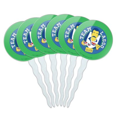 GRAPHICS & MORE Ted Lasso Believe Badge Cupcake Picks Toppers Decoration Set of 6