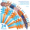 24 Pieces Dart War Party Supplies Straws Gun Party Plastic Straws Blaster Battle Theme Reusable Dart War Obstacles with 2 Pcs Cleaning Brushes view 2