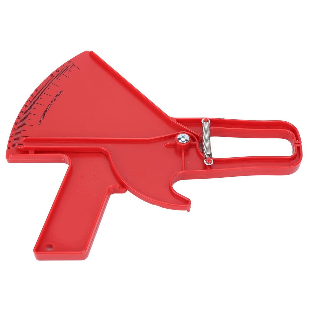 ZJchao Body Fat Caliper, Professional Double Spring Skinfold Calipers and Body Fat Tape Measure Tool for Accurately Measuring BMI Skin Fold Fitness(Red)