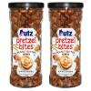 Utz Peanut Butter Pretzel Bites, 24 oz Canister (2 Count)  Crunchy Pretzel Nuggets with Creamy Peanut Butter Center, Quick Snacks with No Cholesterol, No Trans Fats, Brown view 1