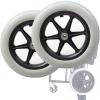 Rear Wheels, Manual Wheelchair Replacement Wheels, 12-inch PU Tires, 2 Non-Pneumatic Wheels, Non-Slip Rear casters, Wheelchair Accessories (Color : Gray, Size : 12inch)