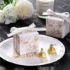 AWELL Small Marble White Gift Candy Box Bulk 2x2x2 inches with Ribbon Party Favor Box,Gold and White Marble,Pack of 50 view 2