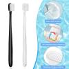 DI QIU REN 4Pcs Extra Soft Toothbrush, Ultra Soft-bristled Adult Toothbrush Micro-Nano 20000 Floss Bristle Good Cleaning Effect for Sensitive Teeth Oral Gum Recession (2 White & 2 Black) view 3