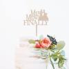 Cake Topper Couple Silhouette Wedding Vintage Retro Romance Finally Mr Cake Topper Wedding Mr & Mrs Cake Topper Wood Cake Topper for Wedding Custom Mr Mrs Cake Topper Anniversary Cake Toppers view 4