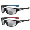 2pcs Transition Photochromic Bifocal Reading Glasses for Mens and Womens Square Sports Sunglasses Readers 0~+4.00 (2pcs-black blue&black red, 1.25, multiplier_x) view 1
