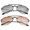 2 Pairs Bifocal Reading Sunglasses UV400 Protection Outdoor Sun Readers Blue Light Blocking Glasses Aviator Tinted Shades for Men and Women Classic Eyewear Retro Stylish Driving Safety Eyeglasses view 1