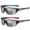 2pcs Transition Photochromic Bifocal Reading Glasses for Mens and Womens Square Sports Sunglasses Readers 0~+4.00 (2pcs-black blue&black red, 3.0, multiplier_x) view 1