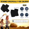 2 Pairs Kids Elbow Brace Knee Brace Tennis Compression Knit Knee Sleeves Arm Elbow Sleeve Elbow Support for Boys Girls Teen Basketball Sports Weight Lifting Volleyball Football Running, Medium, Black view 2